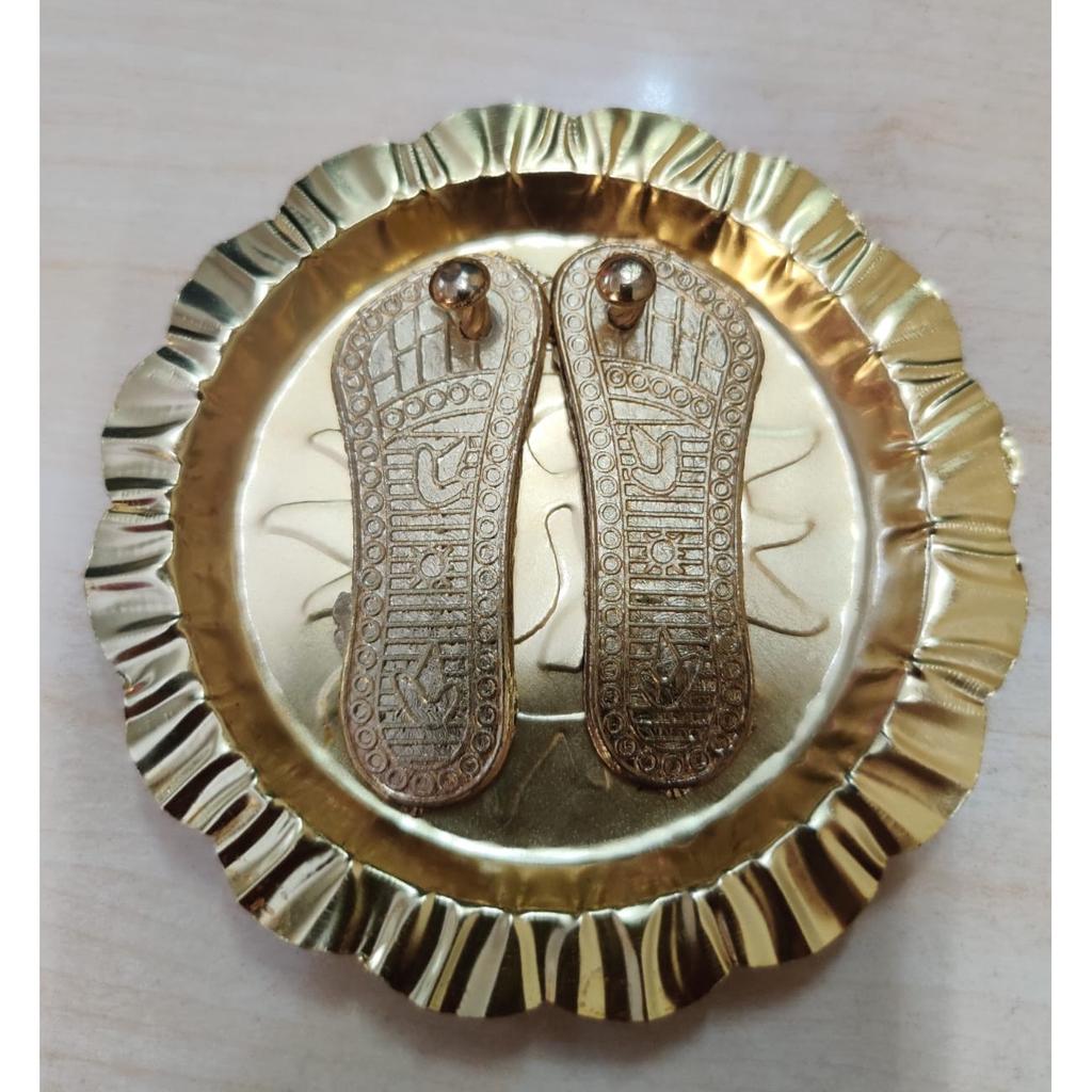 @ Indian Traditional Shri Maa Laxmi Charan Paduka With Plate 25Gm L491 Zr-3021-60%Off