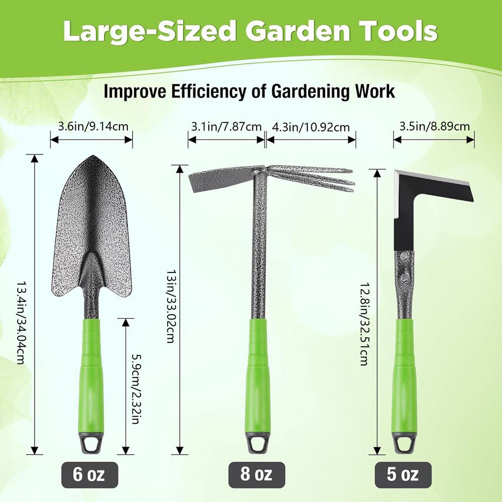 

Gardening Tools Set 6 Pieces Ergonomic Heavy Duty Aluminum Alloy Outdoor Gardening Yard Tool Kit For Flower Beds Plants Bonsai