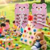 Tie Lacing Toy Shoes Tying Practice Board Fine Motor Skills Threading Teaching Toys Wooden Busy