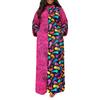 Übergroßes Damen Langarm Print Patchwork Lässiges Lockeres Maxi Kaftan Kleid