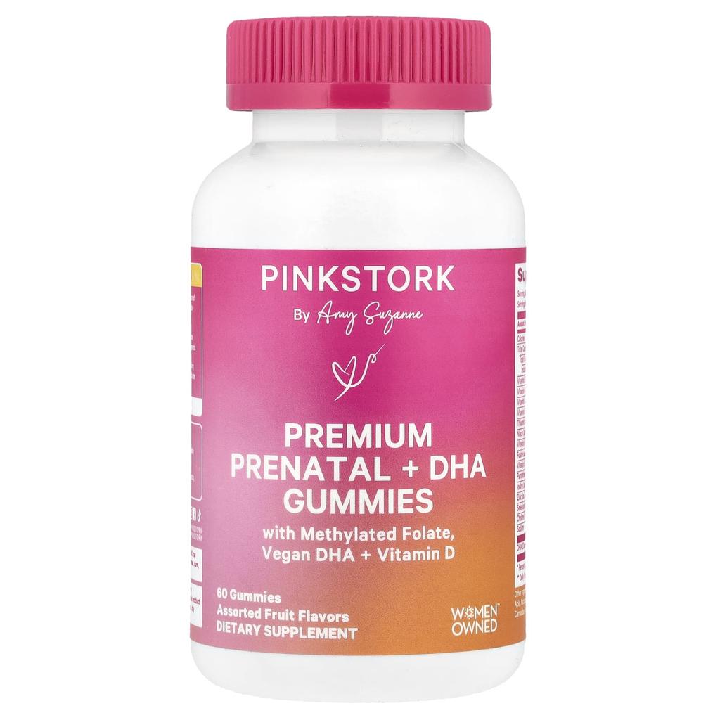 Premium Prenatal + Dha Gummies, Assorted Fruits, 60 Gummies