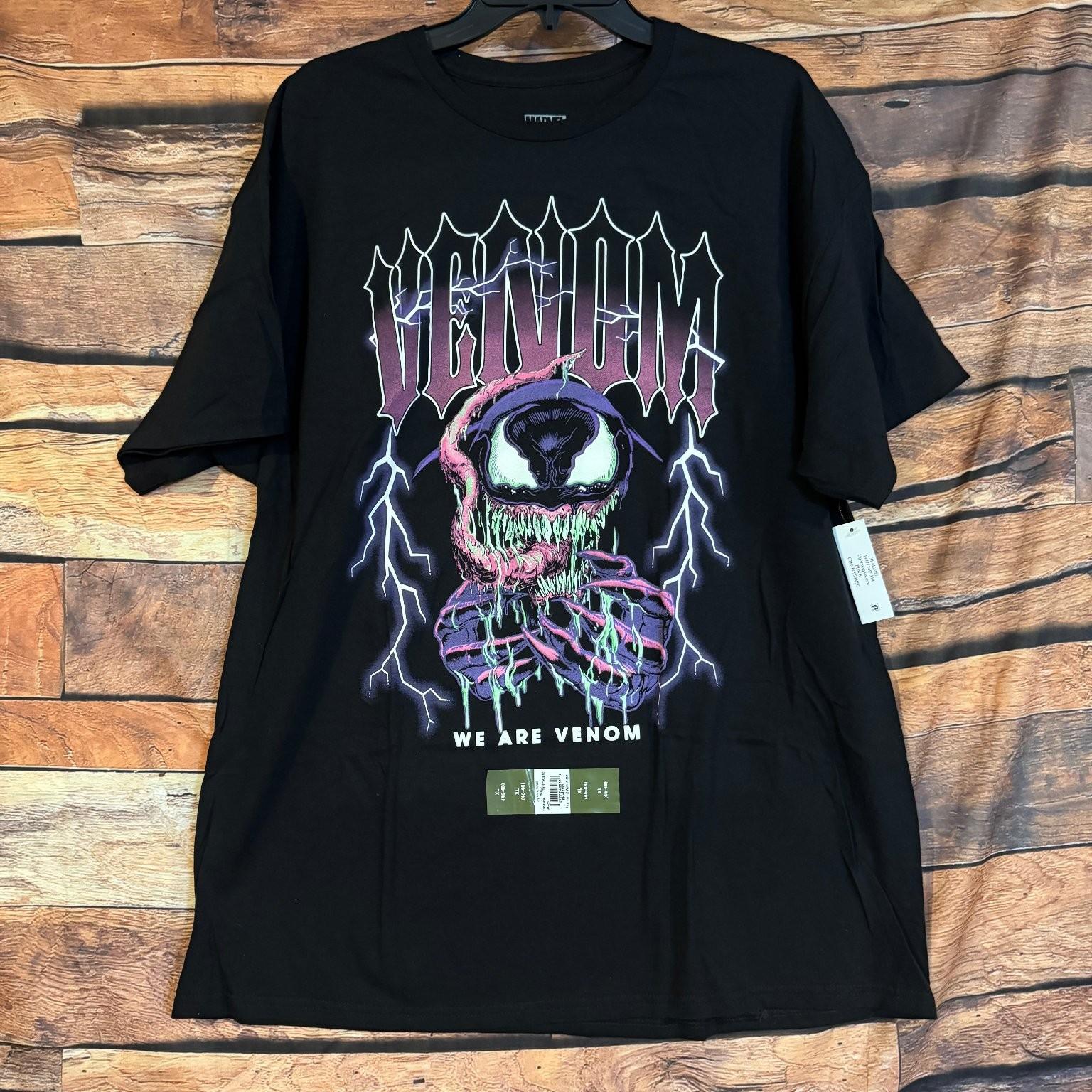 MARVEL Men s Black XL Venom We Are Venom Graphic 100% Cotton Unisex T-Shirt XXXXL