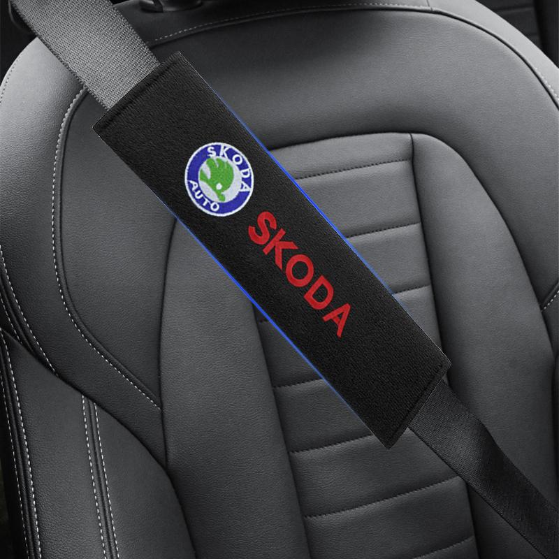New Car Safety Belt Shoulder Cover Seat Belt Pads Accessories for Skoda Octavia Rapid Kodiaq Karoq Fabia Kamiq Superb Derivative Vision A5 A7