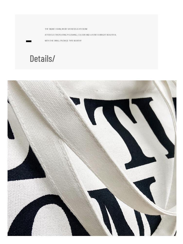 2025 Autumn Trend: Korean Style Canvas Shoulder Tote - Large Capacity and Stylish Letter Design