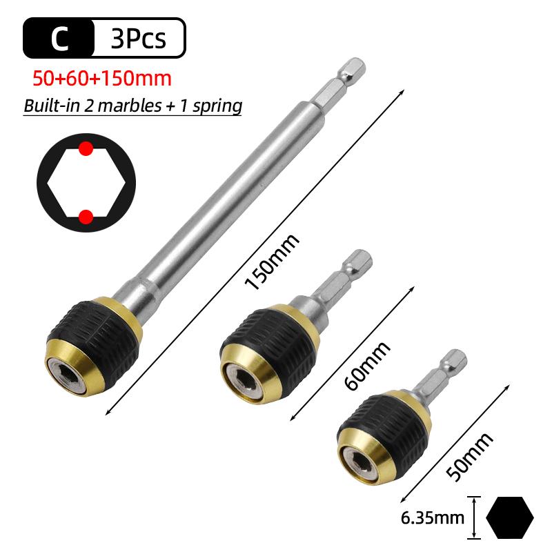 75/100/150/300mm Multiple Sizes 1/4Inch Hex Quick Release Electric Screwdriver Extension Bit Holder Drill Bit Rod Bar Hand Tools