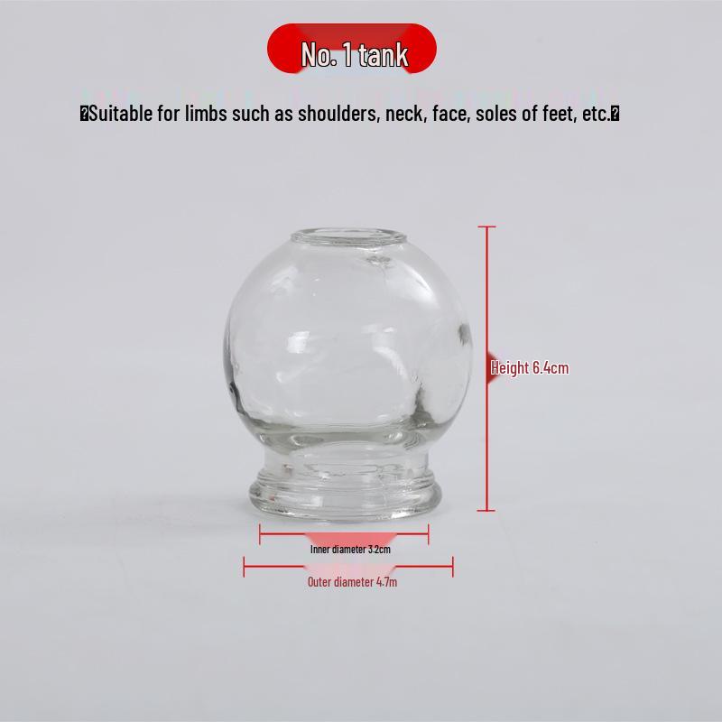 Thickened Glass Fire Cupping Set: Small, Large, Extra Large - Traditional Chinese Medical Cups for Home & Salon