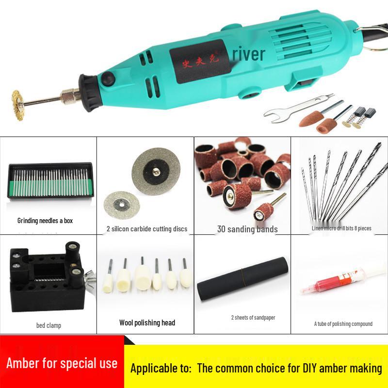 Copper Electric Grinder Pen for Wood, Jade, and Root Carving – Miniature Electric Drill and Grinding Tool