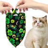 St Patricks Day Clover Pet Triangular Bandanas Adjustable Four-Leaf Clover Dog Scarves Creative Neckwear Pets Accessories