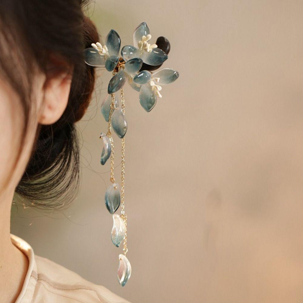 Flower Hanfu Hairpin Chinese Style Wooden Hair Stick Retro   for Women