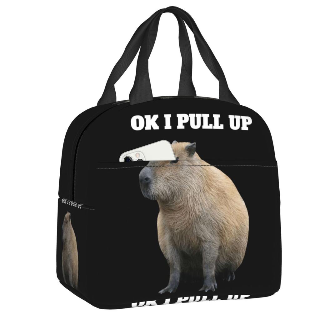 Custom Capybara Insulated Lunch Bag for Women Leakproof Cooler Thermal Lunch Tote Office Picnic Travel