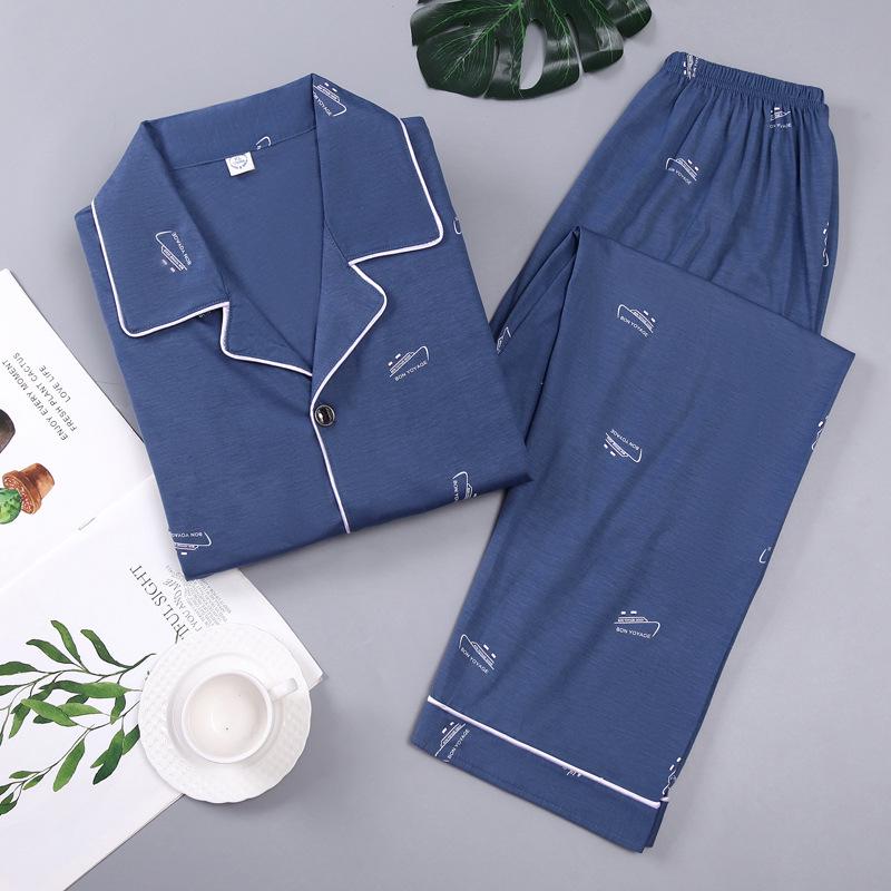 Men's Cotton Long Sleeve Pajamas - Spring To Winter, Plus Size, Stylish Youth Homewear