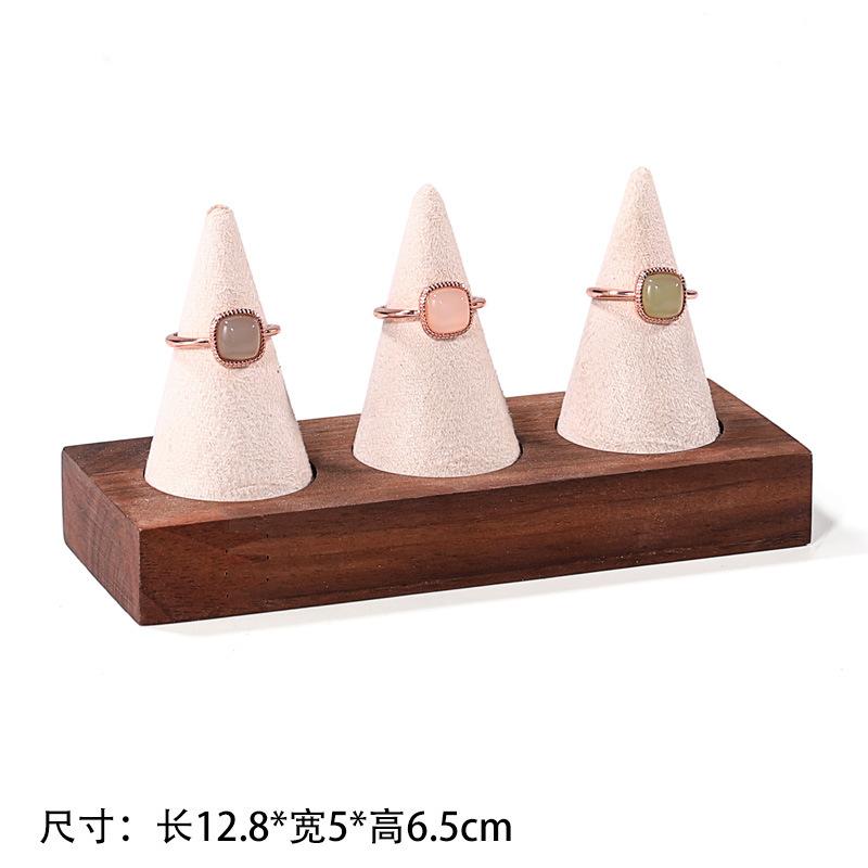 1 Stück Antik Nussbaum Massivholz Spitzfinger Ringständer Kegel Armbandständer Heim Schmuckladen Ausstellungsständer