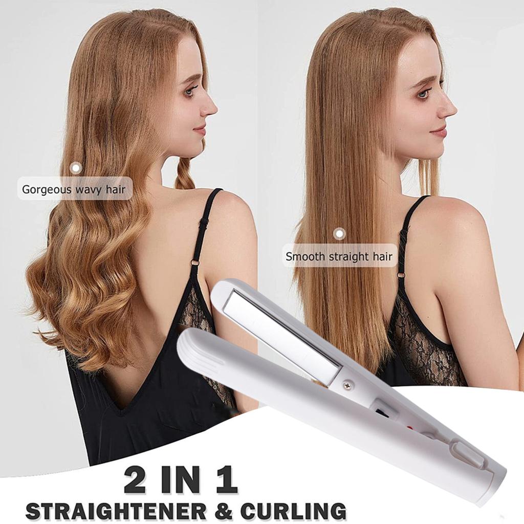 Portable USB Hair Straightener Fast Heating Electric Curling Iron Straight Curly Hair Bangs Mini Curling Wand Travel Women Hair Styling Tool
