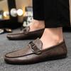 Flat Slip-on Round Toe Male Casual Shoe Elegant Low Price Designer Sale Classic Original Adults Fashion 2025 Men's Leather Shoes