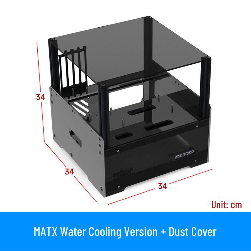 Double-Layer Acrylic Water-Cooled Computer Case with Semi-Transparent Design
