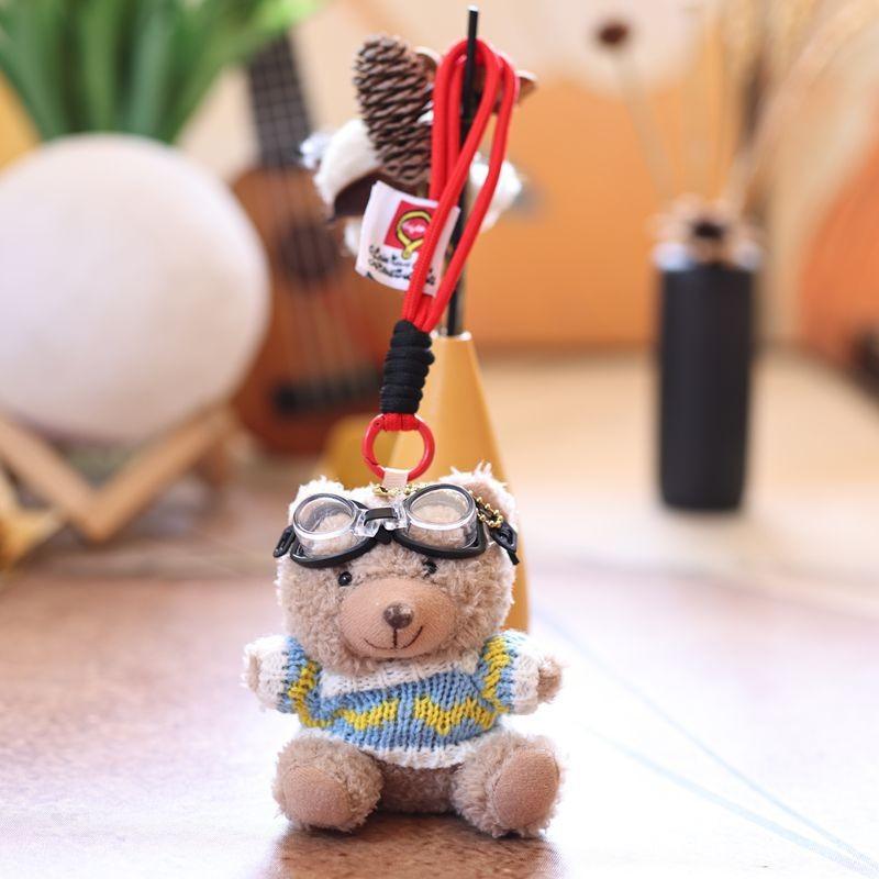 Bear Sweater Teddy Plush Doll Pilot Theme Durable Pp Cotton Toy For Bag Decor