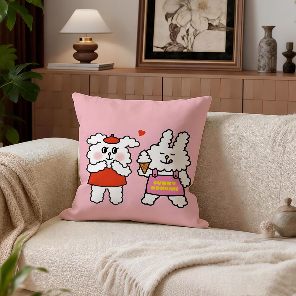 Süße Bunni Konbiny Kissenbezug Kissenbezug Set 4 Stück 50x50 45x45 40x40 Kissenbezug Dekorativ Sofa Heimdekoration