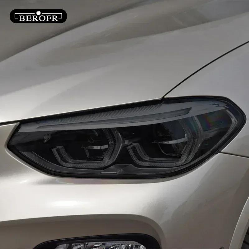 Für BMW X1 F48 X2 F39 X3 F25 G01 X4 F26 G02 X5 F15 G05 X6 F16 G06 X7 Auto Scheinwerfer Tönung Rauchschwarz Schutzfolie TPU Aufkleber