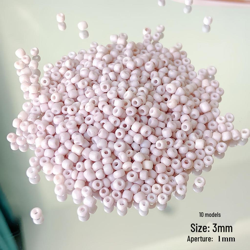 3mm Cream Macaron Glass Seed Beads for DIY Necklaces & Bracelets