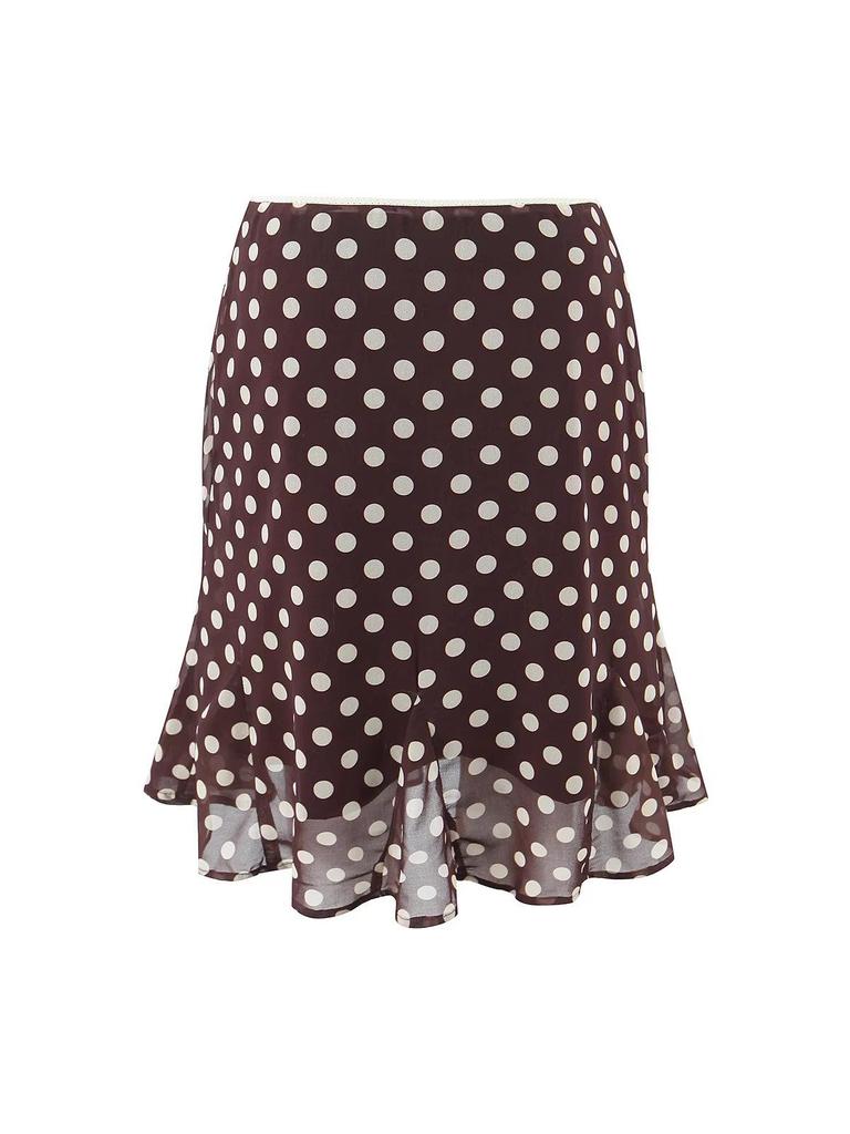 American Style Polka Dot V-Neck Camisole & High-Waisted Skirt Two-Piece Set