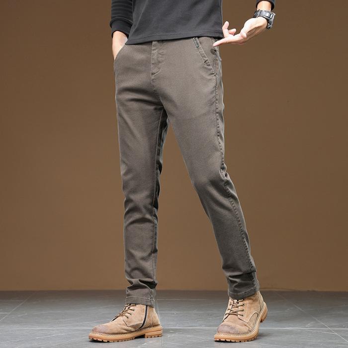 Autumn and Winter Thickened Casual Pants Men's Loose Straight Trend and Thin New Elastic Versatile Men's Long Pants