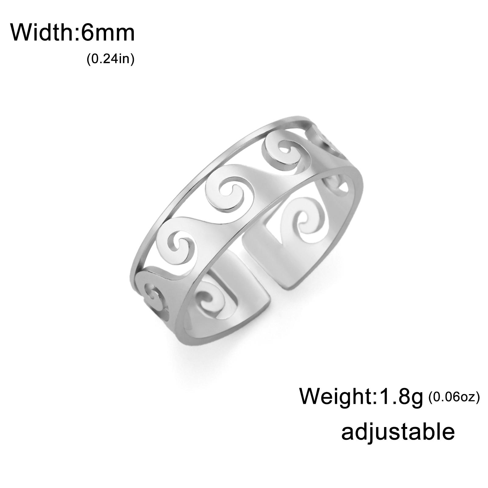 

Cazador Beach Sea Wave Rings for Women Men Stainless Steel Adjustable Couple Rings Party Jewelry Birthday Gift Summer 2026 Trend Adjustable