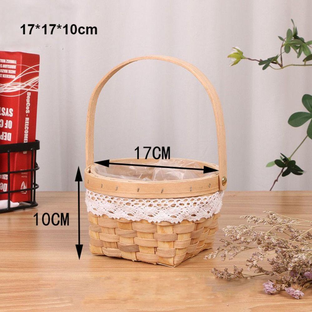 Handmade Hand Woven Basket Paper Vine Handheld Flower Basket  For BJD Dolls/for Ob11 Dolls
