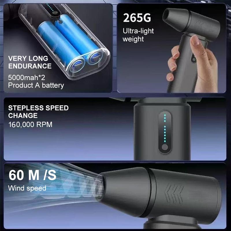 Powerful Air Blower 160000RPM Mini Turbo Jet Fan High Speed Turbo Violent Fan Brushless Motor Handheld Duct Fan PC Cleaning Tool