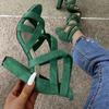 Móda 34-43 Dámské boty na vysokém podpatku s otevřenou špičkou Blokový podpatek Letní boty Žena Gladiátorky Zip Sandály Dámské Lodičky Sandály 2024 Trend Černá