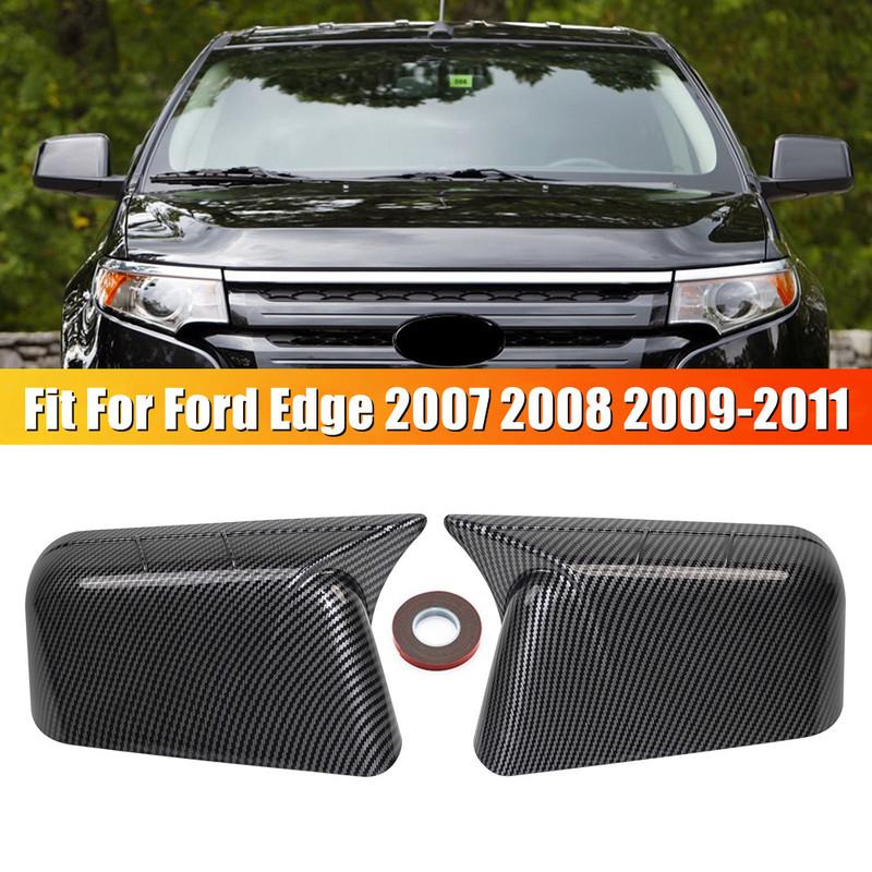 For Ford Edge 2007 2008 2009 2010 2011Car Rearview Side Mirror Cover Wing Cap Exterior Door Housing Shell Trim ABS Carbon /Black
