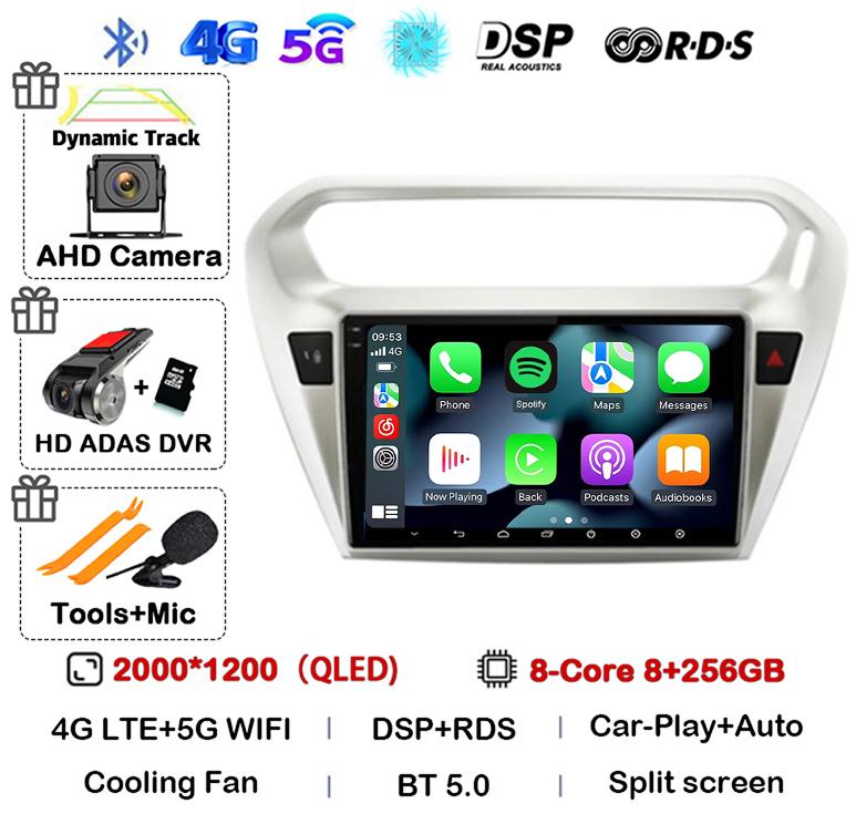 Android 14 Carplay Car Radio For Peugeot 301 Citroen Elysee 2013 2014 2015 2016 2017 2018 Multimedia Video Player GPS Stereo DSP