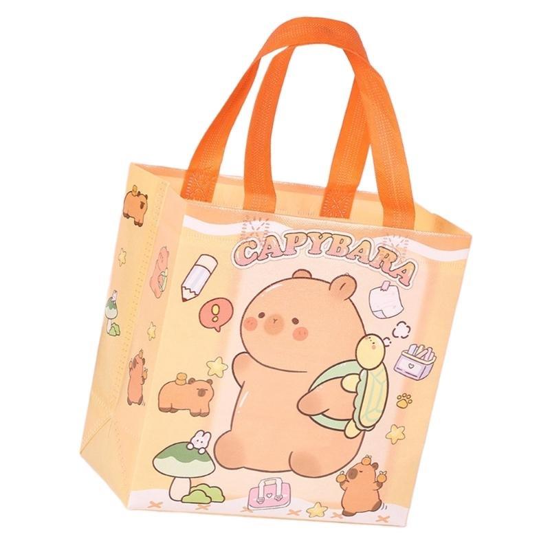 652F Cartoon Carring Bags with Handle 9x9x4Inch Nonwoven Handheld Bags For Birthday