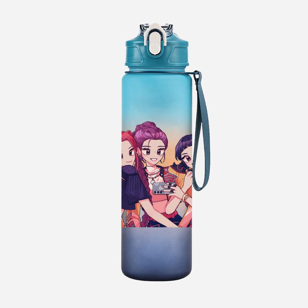 750Ml Water Bottler K-Pop Demon Hunters Printed Character Water Cup Large Capacity Outdoor Portable Rope Drinking Bottle for Boy Girl Gift