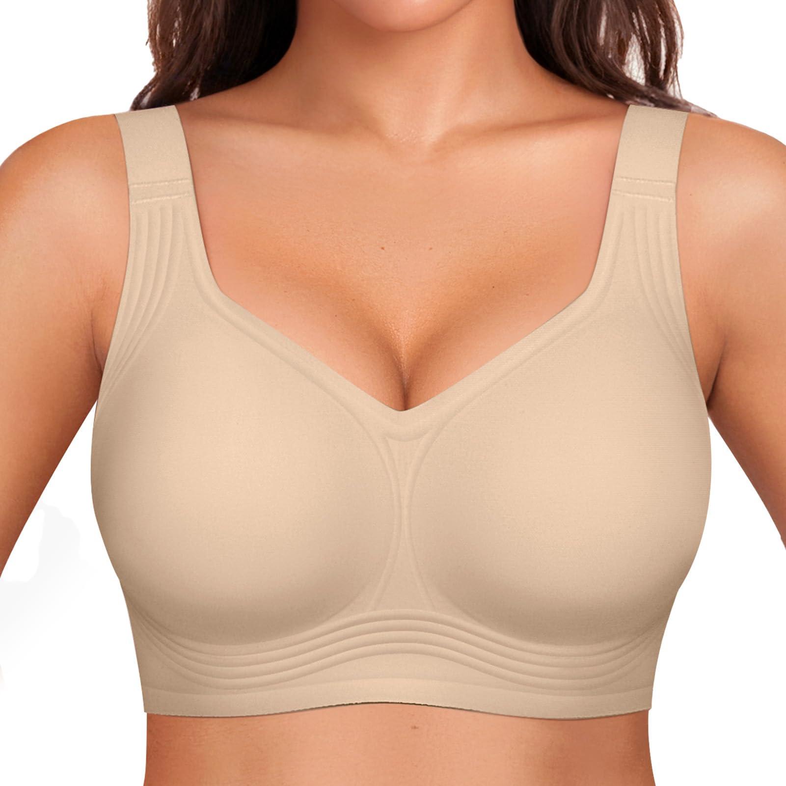 Women Plus Size Wireless Seamless Supportive Comfortable Solid Jelly Bra S