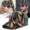 Fashion Korean Style Baseball Cap Sun Protection Casual Oversized Hat Trendy Maple Leaf Print Sun Hat For Men Women