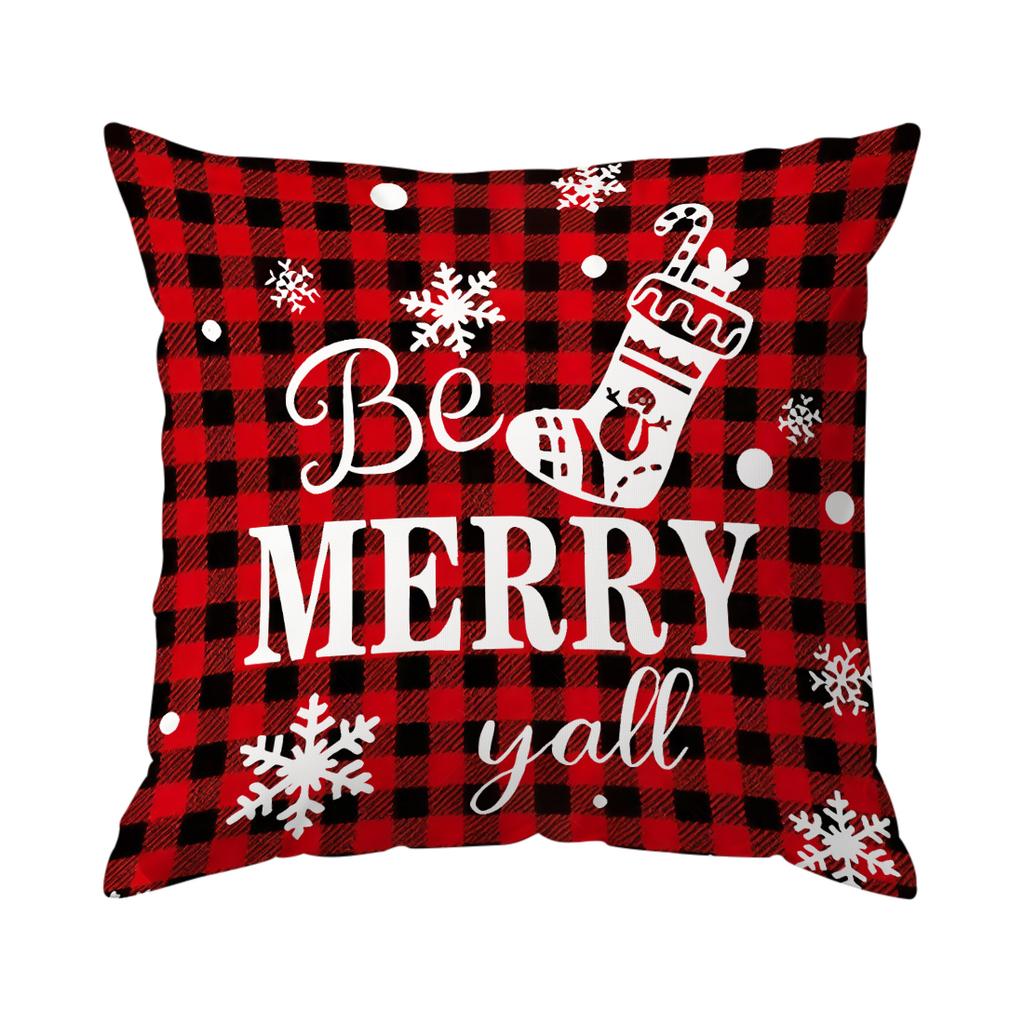 Country Style Christmas Pillowcase Printed Polyester 45x45cm Throw Pillowcover Decorative Sofa Cushion Pillowslip Home Decor