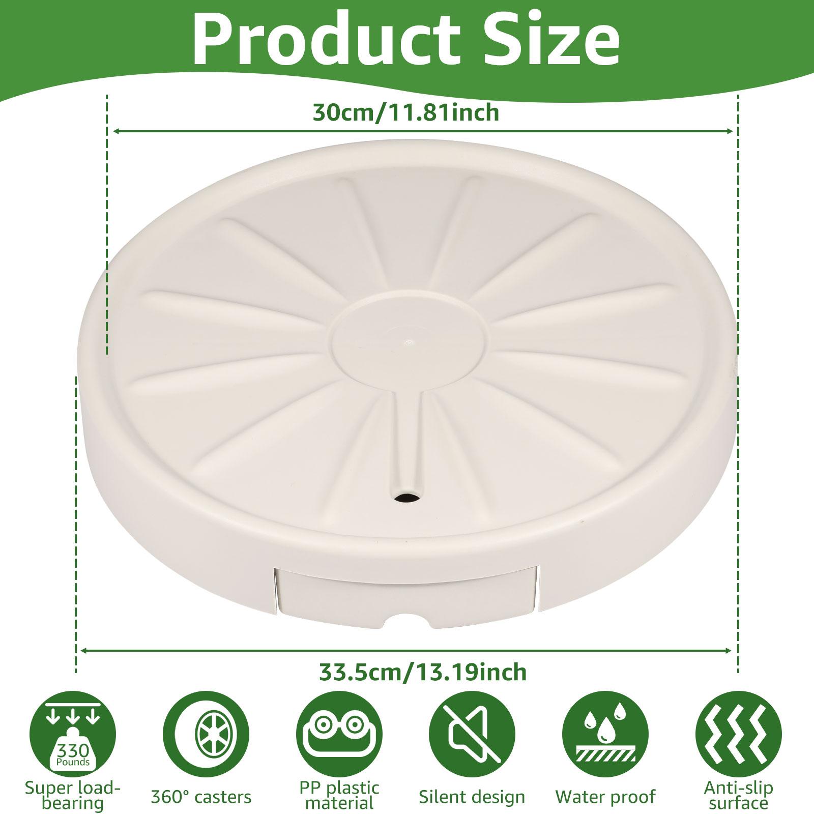 

Подставка для растений на колесах, поддон для растений, поддон для цветочного горшка, аксессуары для цветочных горшков, вращающиеся на 360° колеса диаметром 30 см с резервуаром для воды