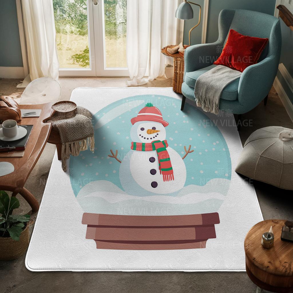 House Entrance Carpet Home Door Mat Living Room Bath Foot Bathroom Non-slip Water Absorption Rugs Bath Merry Christmas Winter