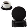 6Pcs Round Silicone Felt Coasters with Holder Heat Resistant Absorbent Drink Placemats Insulation Table Mat for Coffee Tea Cups