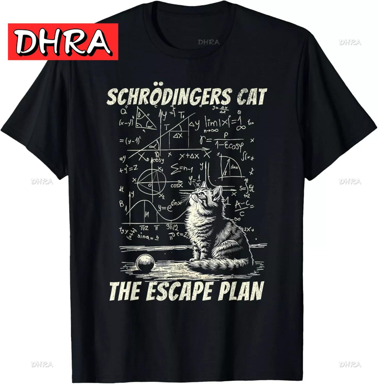 

Funny Schrödinger s Cat Escape Plan Science Design T-Shirt Stylish Chic ShortSleeve Graphic Tee Comfortable Lovely Geeky TShirts 4XL