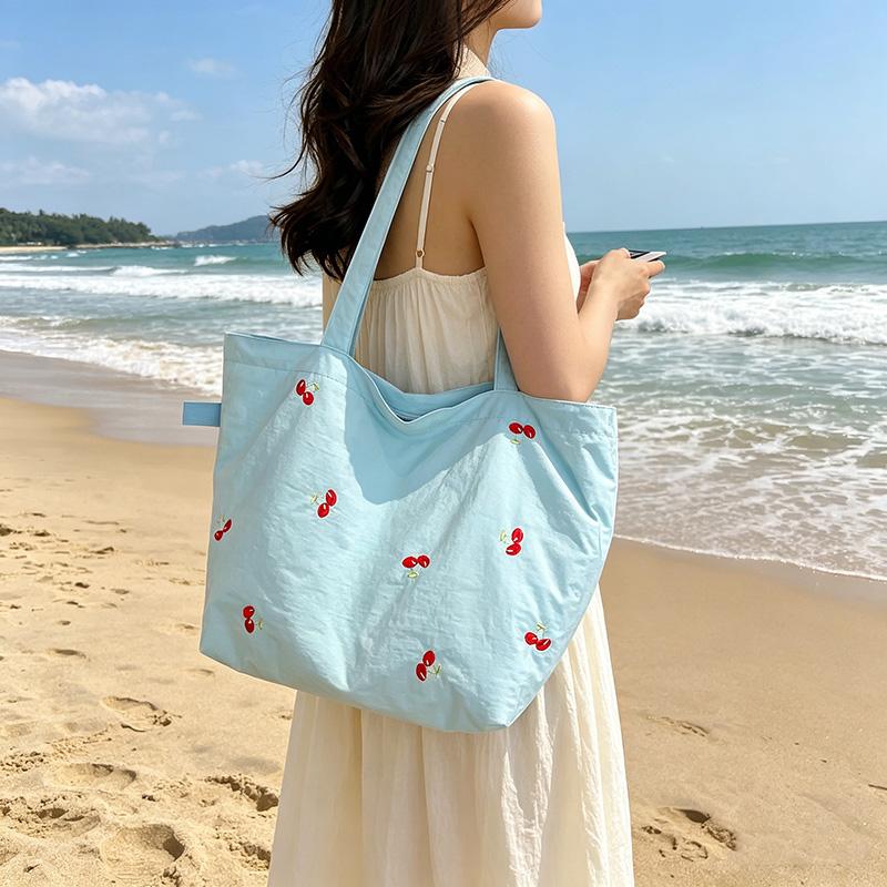 Borsa in Tela Ricamata Borsa Tote Grande Capacità Borsa a Spalla da Pendolare Donna