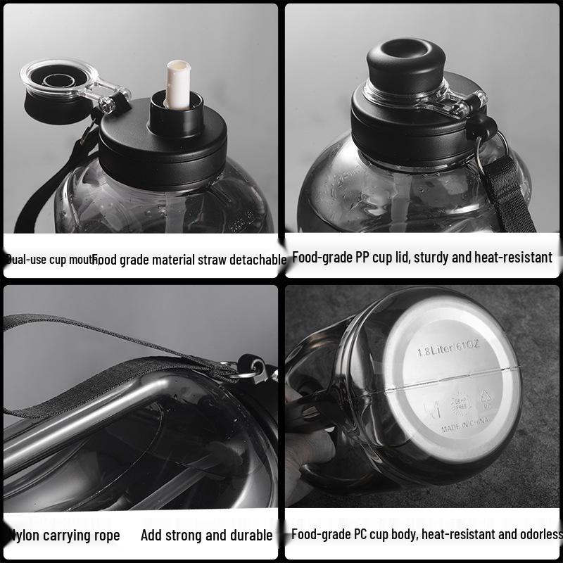 Large Capacity High-Temp Resistant Sports Water Bottle - Ton Ton Portable Plastic Cup & Barrel