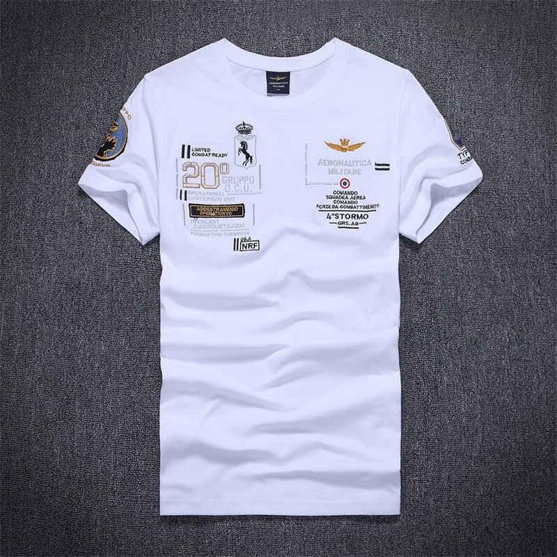 Man Tees Air Force One Mens Embroidered Short Sleeve Tshirt Casual Cotton Tee For Men