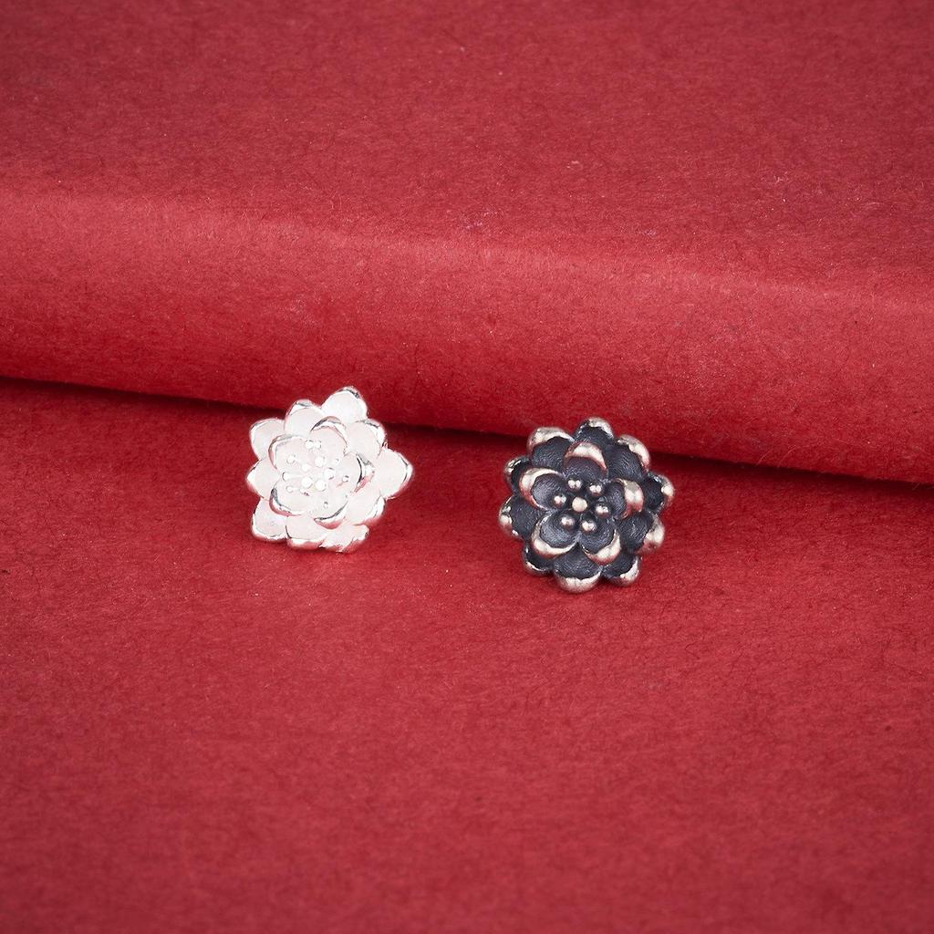 S925 Sterling Silver Lotus Button Clasp for DIY Jewelry: Beading, Weaving, Bracelets, Necklaces