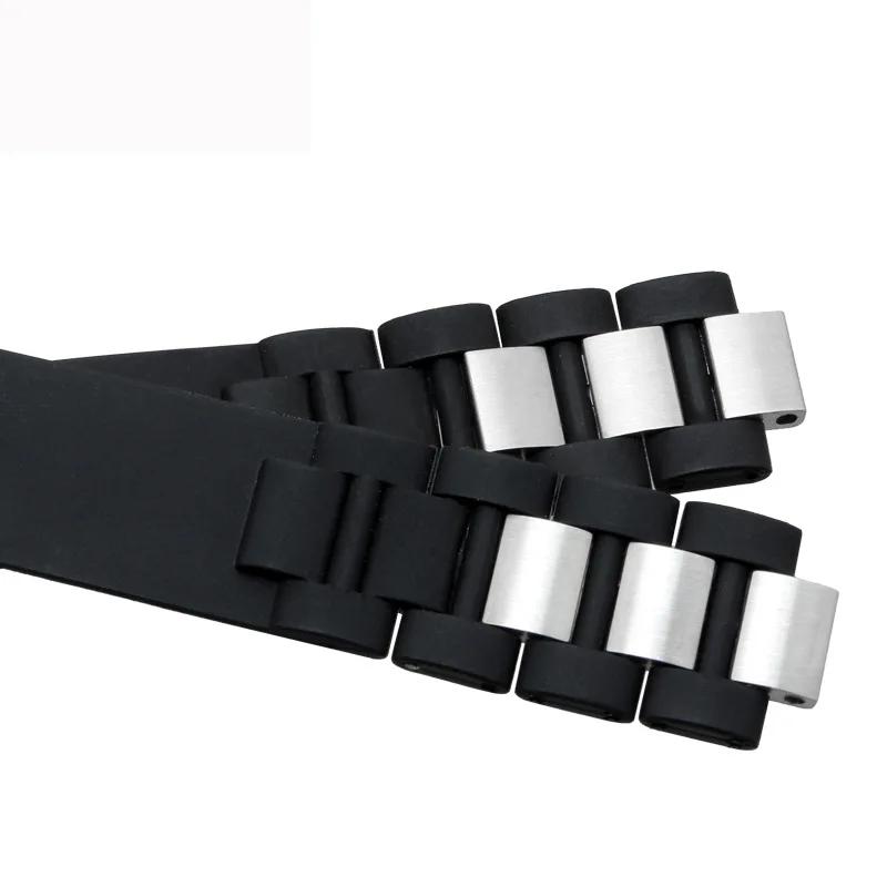 Hoge kwaliteit siliconen band met bolle 20 * 10 mm voor cartier 21 Chronoscaph sport waterdichte horlogeband W10198U2 W10197U2 riem