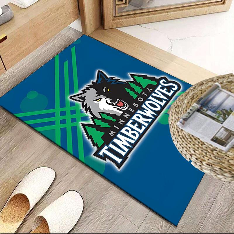 Timberwolves Logo  Carpet, Kitchen Rugs, Yoga Mat, Non-Slip Mats, Rug for Bathroom, Living Room Bedroom, Camping Rugs Christmas Gift