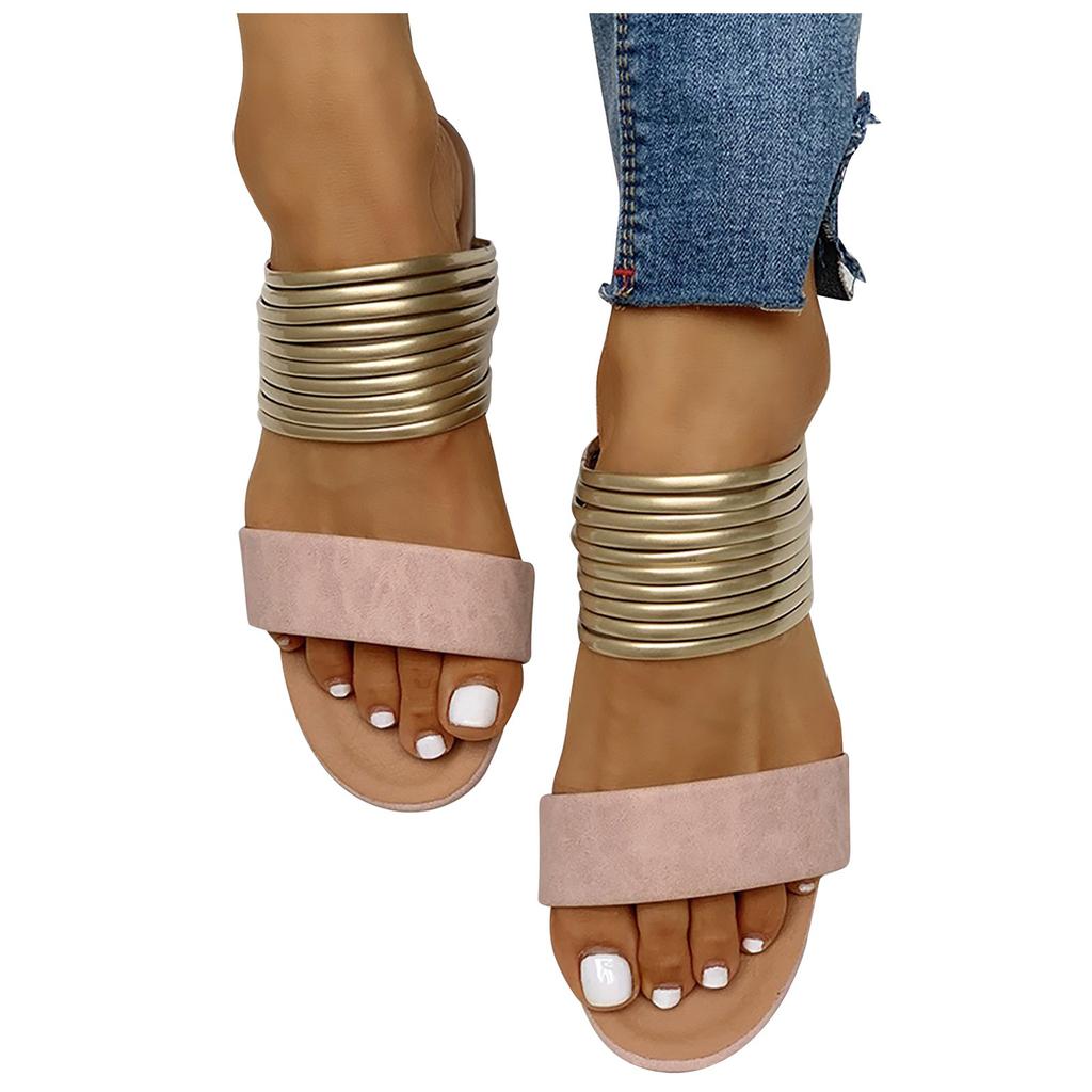 Damen Sandalen mit geschlossener Spitze und Schnürung, bequeme Slipper mit Ledereinsatz, flache Damensandalen