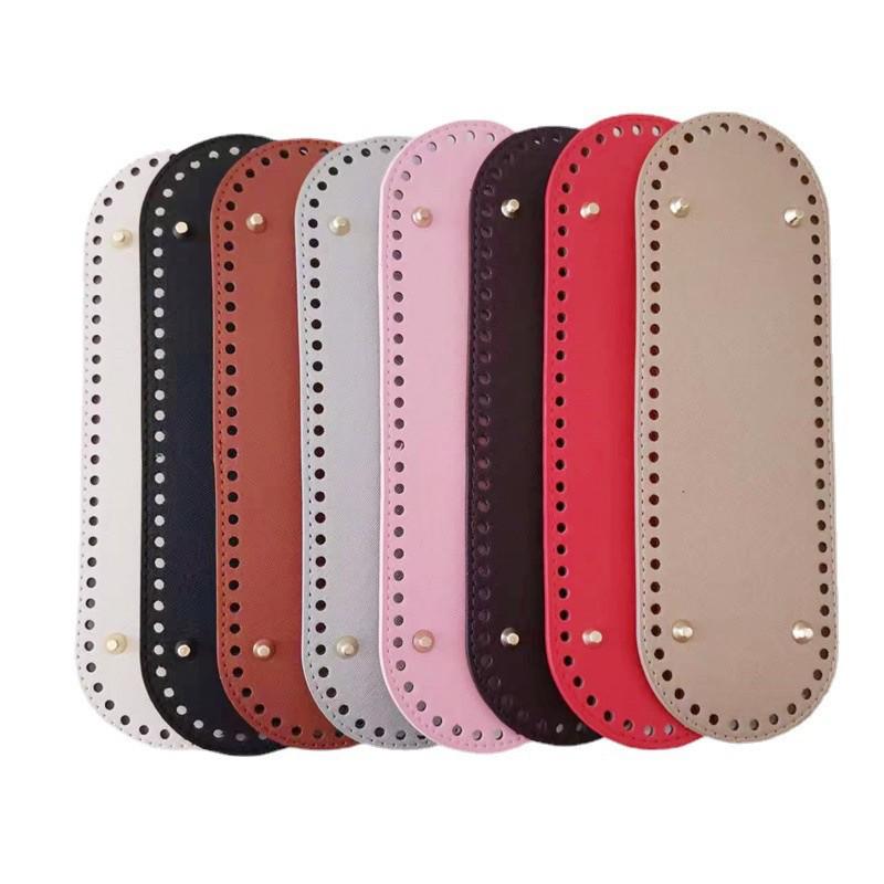 Handmade Woven PU Crossgrain Oval Bag Base, 30x10cm