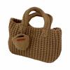 Classic Knitted Handbag Crochet Large Sized Cotton Thread Woven Bag With Small Purse Solid Color Vintage Style Bag Casual Use