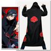 4 pièces Anime Naruto Akatsuki Uchiha Itachi Cosplay Costume cape Robe Ninja Trench Coat ensemble anneau bandeau Halloween